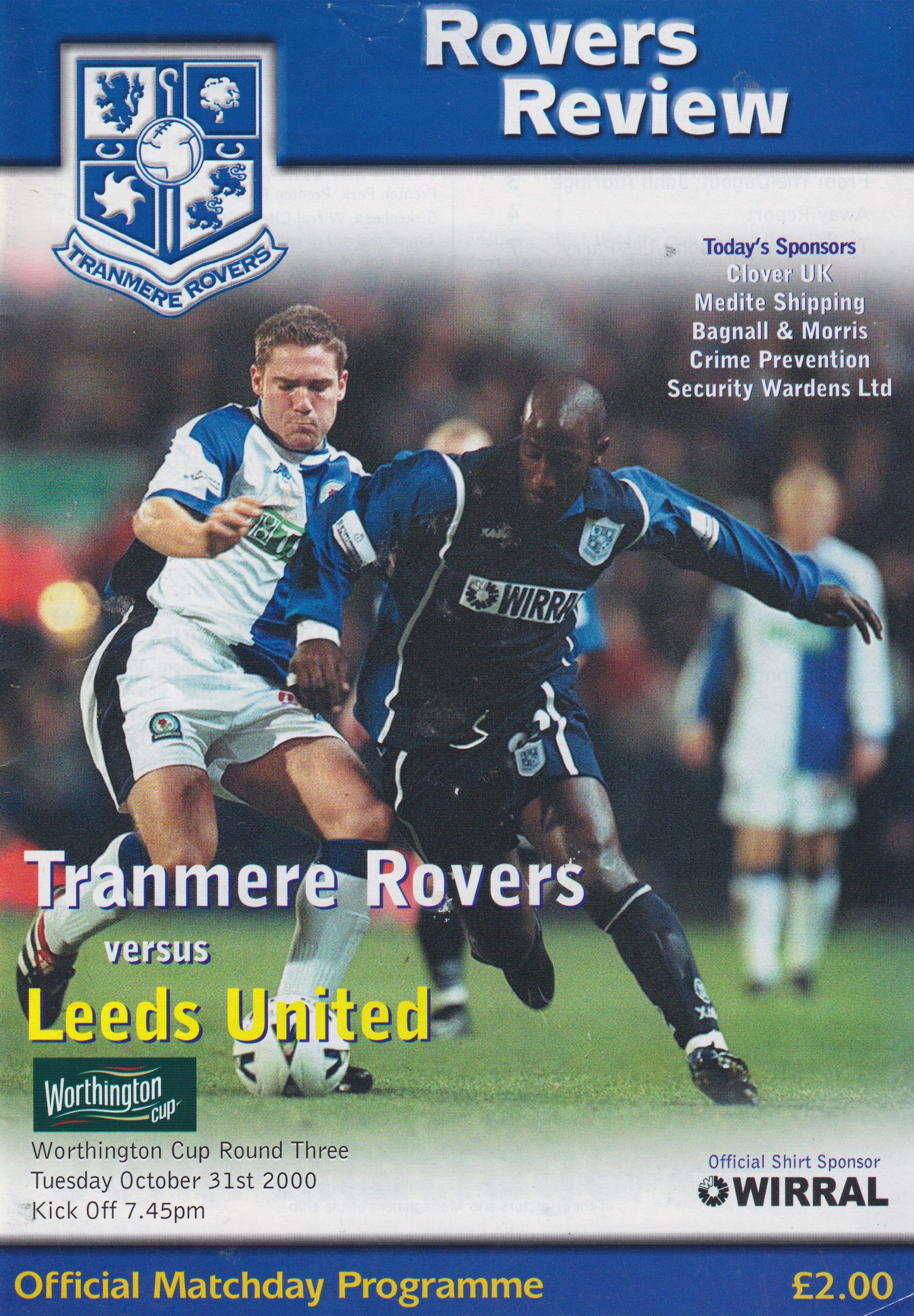 Tranmere Rovers v Leeds United match programme